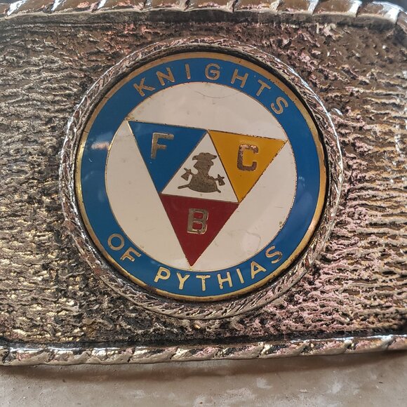Knights of Pythias Silver Tone Belt Buckle - Vintage - Picture 1 of 4